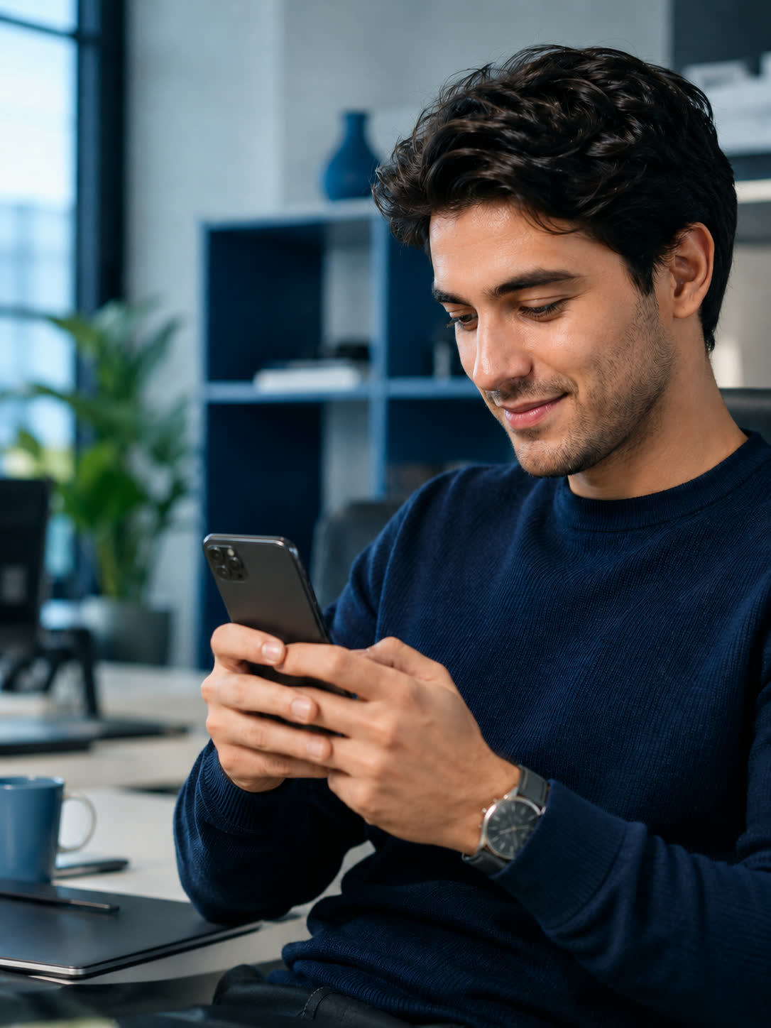 Persona usando WhatsApp en el teléfono